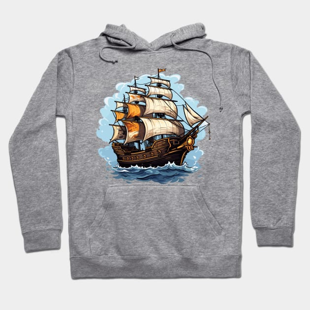 Pirate ship Hoodie by remixer2020